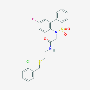 N-{2-[(2-chlorobenzyl)sulfanyl]ethyl}-2-(9-fluoro-5,5-dioxido-6H-dibenzo[c,e][1,2]thiazin-6-yl)acetamide