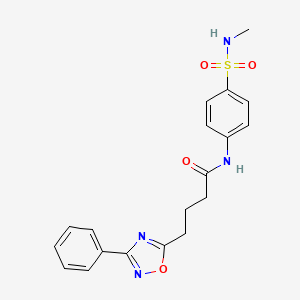 molecular formula C19H20N4O4S B11350673 N-[4-(methylsulfamoyl)phenyl]-4-(3-phenyl-1,2,4-oxadiazol-5-yl)butanamide 