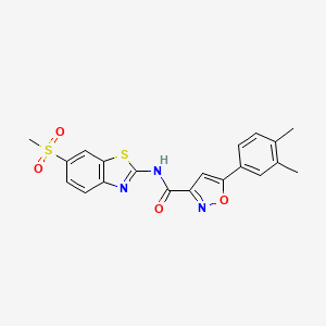 5-(3,4-dimethylphenyl)-N-[6-(methylsulfonyl)-1,3-benzothiazol-2-yl]-1,2-oxazole-3-carboxamide