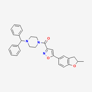 [4-(Diphenylmethyl)piperazin-1-yl][5-(2-methyl-2,3-dihydro-1-benzofuran-5-yl)-1,2-oxazol-3-yl]methanone