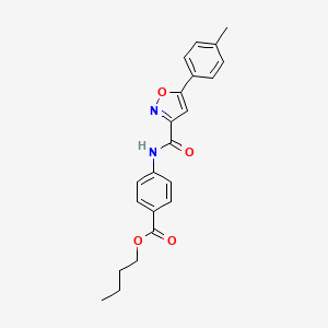 molecular formula C22H22N2O4 B11350759 Butyl 4-({[5-(4-methylphenyl)-1,2-oxazol-3-yl]carbonyl}amino)benzoate 