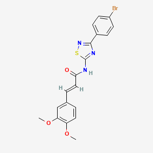 molecular formula C19H16BrN3O3S B11350770 (2E)-N-[3-(4-bromophenyl)-1,2,4-thiadiazol-5-yl]-3-(3,4-dimethoxyphenyl)prop-2-enamide 