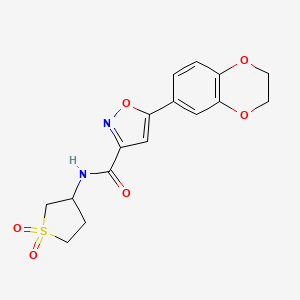 5-(2,3-dihydro-1,4-benzodioxin-6-yl)-N-(1,1-dioxidotetrahydrothiophen-3-yl)-1,2-oxazole-3-carboxamide