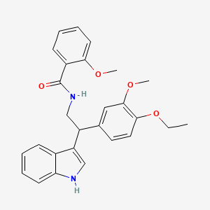 molecular formula C27H28N2O4 B11350815 N-[2-(4-ethoxy-3-methoxyphenyl)-2-(1H-indol-3-yl)ethyl]-2-methoxybenzamide 