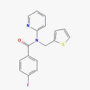 molecular formula C17H13FN2OS B11350833 4-fluoro-N-(pyridin-2-yl)-N-(thiophen-2-ylmethyl)benzamide 