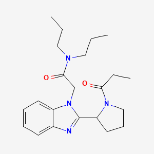 2-[2-(1-propanoylpyrrolidin-2-yl)benzimidazolyl]-N,N-dipropylacetamide