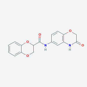 molecular formula C17H14N2O5 B11350846 N-(3-oxo-3,4-dihydro-2H-1,4-benzoxazin-6-yl)-2,3-dihydro-1,4-benzodioxine-2-carboxamide 