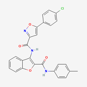 5-(4-chlorophenyl)-N-{2-[(4-methylphenyl)carbamoyl]-1-benzofuran-3-yl}-1,2-oxazole-3-carboxamide