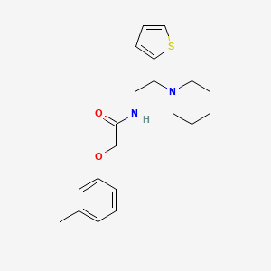 2-(3,4-dimethylphenoxy)-N-[2-(piperidin-1-yl)-2-(thiophen-2-yl)ethyl]acetamide