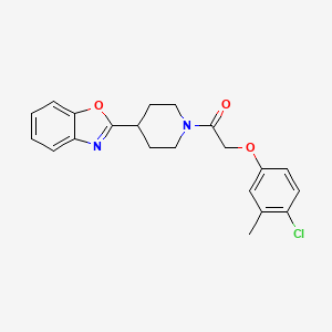 molecular formula C21H21ClN2O3 B11350900 1-[4-(1,3-Benzoxazol-2-yl)piperidin-1-yl]-2-(4-chloro-3-methylphenoxy)ethanone 