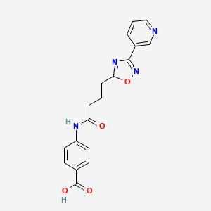 4-({4-[3-(Pyridin-3-yl)-1,2,4-oxadiazol-5-yl]butanoyl}amino)benzoic acid