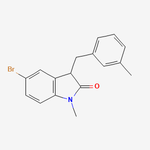 molecular formula C17H16BrNO B11350940 5-bromo-1-methyl-3-(3-methylbenzyl)-1,3-dihydro-2H-indol-2-one 