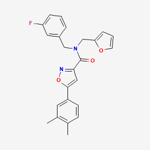 5-(3,4-dimethylphenyl)-N-(3-fluorobenzyl)-N-(furan-2-ylmethyl)-1,2-oxazole-3-carboxamide