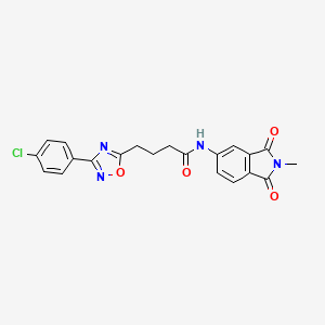 molecular formula C21H17ClN4O4 B11350961 4-[3-(4-chlorophenyl)-1,2,4-oxadiazol-5-yl]-N-(2-methyl-1,3-dioxo-2,3-dihydro-1H-isoindol-5-yl)butanamide 