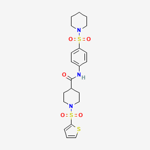 N-[4-(piperidin-1-ylsulfonyl)phenyl]-1-(thiophen-2-ylsulfonyl)piperidine-4-carboxamide