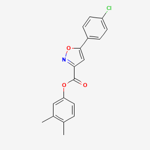 molecular formula C18H14ClNO3 B11350970 3,4-Dimethylphenyl 5-(4-chlorophenyl)-1,2-oxazole-3-carboxylate 