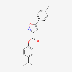 molecular formula C20H19NO3 B11350973 4-(Propan-2-yl)phenyl 5-(4-methylphenyl)-1,2-oxazole-3-carboxylate 