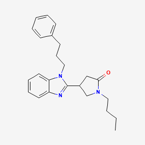 molecular formula C24H29N3O B11351005 1-butyl-4-[1-(3-phenylpropyl)-1H-benzimidazol-2-yl]pyrrolidin-2-one 