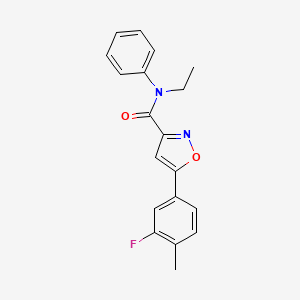 molecular formula C19H17FN2O2 B11351012 N-ethyl-5-(3-fluoro-4-methylphenyl)-N-phenyl-1,2-oxazole-3-carboxamide 