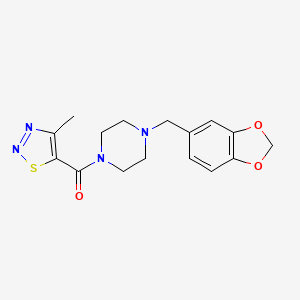 [4-(1,3-Benzodioxol-5-ylmethyl)piperazin-1-yl](4-methyl-1,2,3-thiadiazol-5-yl)methanone