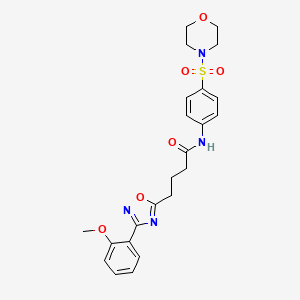 molecular formula C23H26N4O6S B11351021 4-[3-(2-methoxyphenyl)-1,2,4-oxadiazol-5-yl]-N-[4-(morpholin-4-ylsulfonyl)phenyl]butanamide 