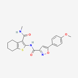 molecular formula C21H21N3O4S B11351023 5-(4-methoxyphenyl)-N-[3-(methylcarbamoyl)-4,5,6,7-tetrahydro-1-benzothiophen-2-yl]-1,2-oxazole-3-carboxamide 