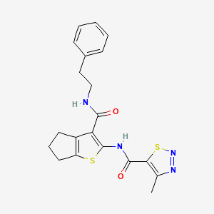 4-methyl-N-{3-[(2-phenylethyl)carbamoyl]-5,6-dihydro-4H-cyclopenta[b]thiophen-2-yl}-1,2,3-thiadiazole-5-carboxamide