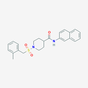 molecular formula C24H26N2O3S B11351082 1-[(2-methylbenzyl)sulfonyl]-N-(naphthalen-2-yl)piperidine-4-carboxamide 