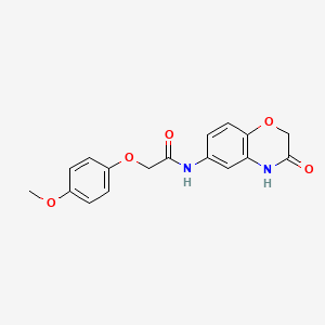 2-(4-methoxyphenoxy)-N-(3-oxo-3,4-dihydro-2H-1,4-benzoxazin-6-yl)acetamide