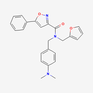 molecular formula C24H23N3O3 B11351113 N-[4-(dimethylamino)benzyl]-N-(furan-2-ylmethyl)-5-phenyl-1,2-oxazole-3-carboxamide 