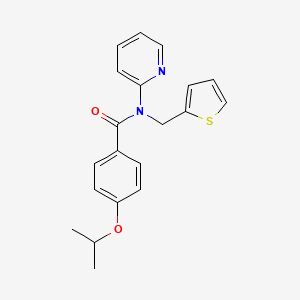 molecular formula C20H20N2O2S B11351118 4-(propan-2-yloxy)-N-(pyridin-2-yl)-N-(thiophen-2-ylmethyl)benzamide 