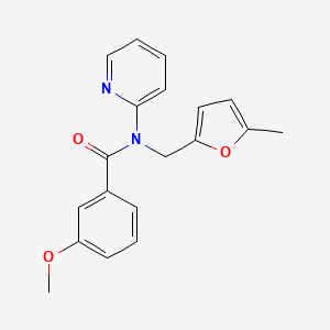 molecular formula C19H18N2O3 B11351166 3-methoxy-N-[(5-methylfuran-2-yl)methyl]-N-(pyridin-2-yl)benzamide 