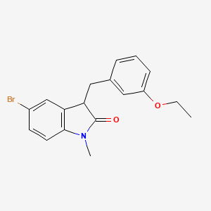 molecular formula C18H18BrNO2 B11351169 5-bromo-3-(3-ethoxybenzyl)-1-methyl-1,3-dihydro-2H-indol-2-one 