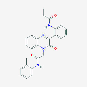 N-[2-(4-{2-[(2-methylphenyl)amino]-2-oxoethyl}-3-oxo-3,4-dihydroquinoxalin-2-yl)phenyl]propanamide