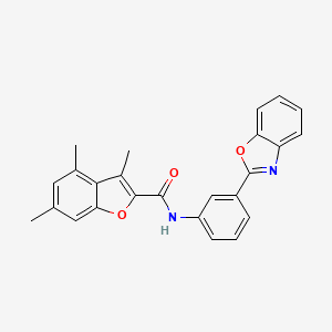 molecular formula C25H20N2O3 B11351232 N-[3-(1,3-benzoxazol-2-yl)phenyl]-3,4,6-trimethyl-1-benzofuran-2-carboxamide 