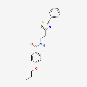 molecular formula C21H22N2O2S B11351239 N-[2-(2-phenyl-1,3-thiazol-4-yl)ethyl]-4-propoxybenzamide 