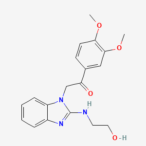 1-(3,4-dimethoxyphenyl)-2-{2-[(2-hydroxyethyl)amino]-1H-benzimidazol-1-yl}ethanone