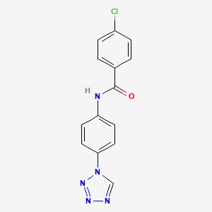 molecular formula C14H10ClN5O B11351278 4-chloro-N-[4-(1H-tetrazol-1-yl)phenyl]benzamide 