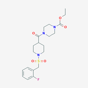 Ethyl 4-({1-[(2-fluorobenzyl)sulfonyl]piperidin-4-yl}carbonyl)piperazine-1-carboxylate