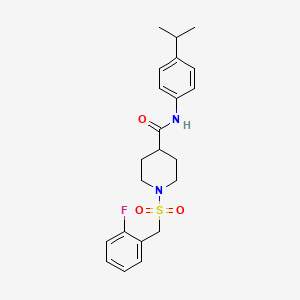 1-[(2-fluorobenzyl)sulfonyl]-N-[4-(propan-2-yl)phenyl]piperidine-4-carboxamide