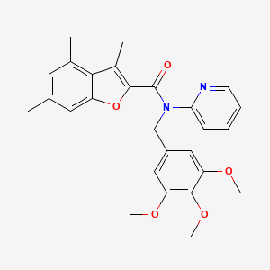 molecular formula C27H28N2O5 B11351374 3,4,6-trimethyl-N-(pyridin-2-yl)-N-(3,4,5-trimethoxybenzyl)-1-benzofuran-2-carboxamide 