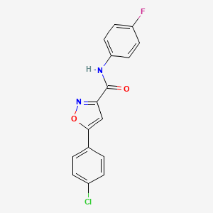 5-(4-chlorophenyl)-N-(4-fluorophenyl)-1,2-oxazole-3-carboxamide