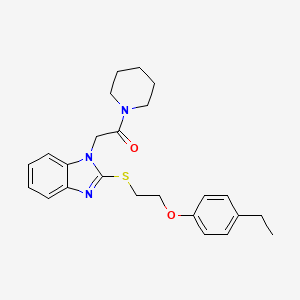 molecular formula C24H29N3O2S B11351414 2-(2-{[2-(4-ethylphenoxy)ethyl]sulfanyl}-1H-benzimidazol-1-yl)-1-(piperidin-1-yl)ethanone 