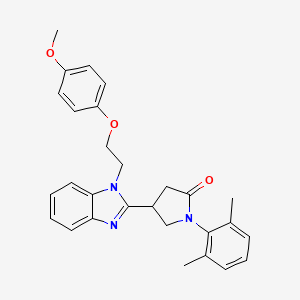 molecular formula C28H29N3O3 B11351415 1-(2,6-dimethylphenyl)-4-{1-[2-(4-methoxyphenoxy)ethyl]-1H-benzimidazol-2-yl}pyrrolidin-2-one 