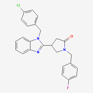 4-[1-(4-chlorobenzyl)-1H-benzimidazol-2-yl]-1-(4-fluorobenzyl)pyrrolidin-2-one