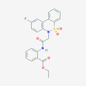 ethyl 2-{[(9-fluoro-5,5-dioxido-6H-dibenzo[c,e][1,2]thiazin-6-yl)acetyl]amino}benzoate