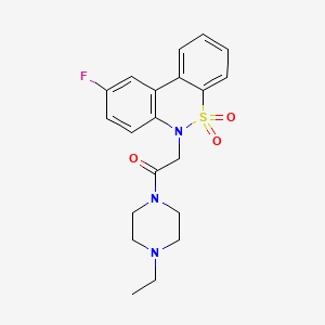 1-(4-Ethyl-1-piperazinyl)-2-(9-fluoro-5,5-dioxido-6H-dibenzo[C,E][1,2]thiazin-6-YL)ethanone