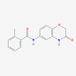 molecular formula C16H14N2O3 B11351498 2-methyl-N-(3-oxo-3,4-dihydro-2H-1,4-benzoxazin-6-yl)benzamide 