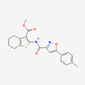 molecular formula C21H20N2O4S B11351517 Methyl 2-({[5-(4-methylphenyl)-1,2-oxazol-3-yl]carbonyl}amino)-4,5,6,7-tetrahydro-1-benzothiophene-3-carboxylate 