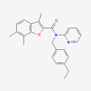 N-(4-ethylbenzyl)-3,6,7-trimethyl-N-(pyridin-2-yl)-1-benzofuran-2-carboxamide